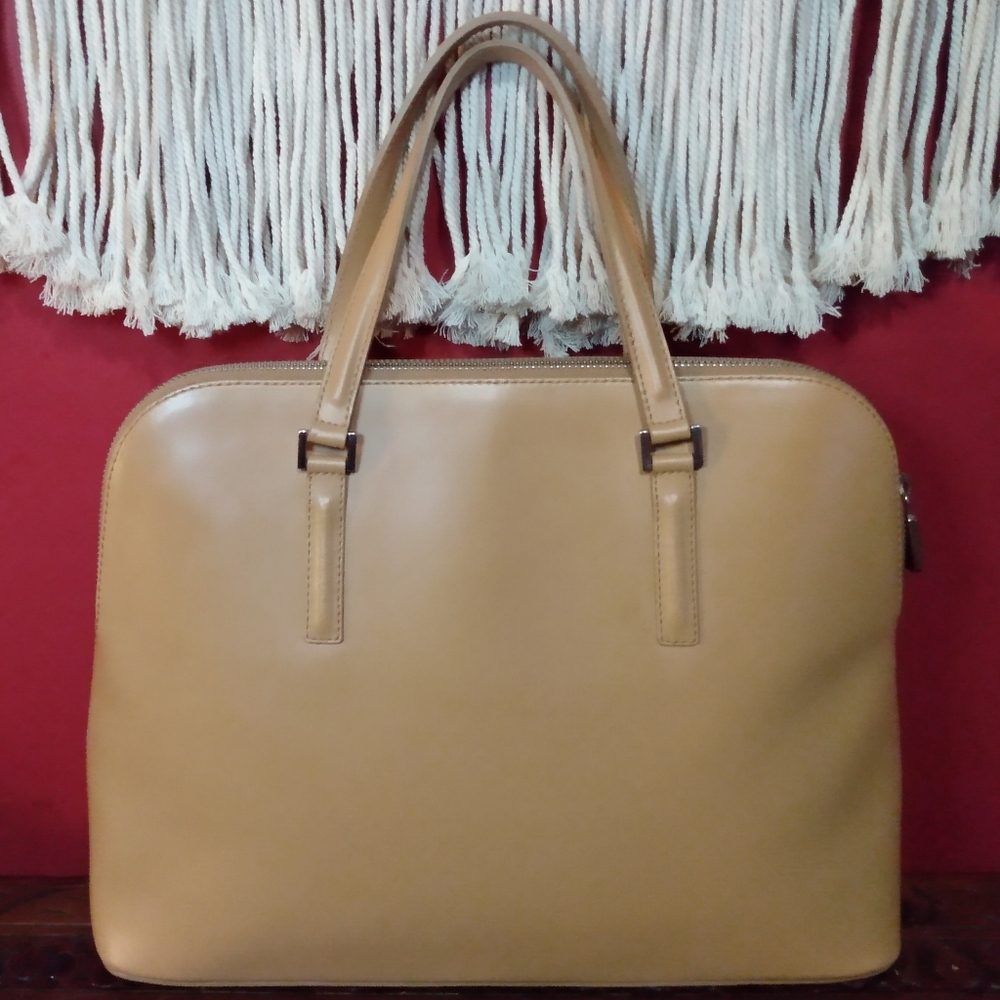 Furla Tan Leather Satchel Top Handle Bag